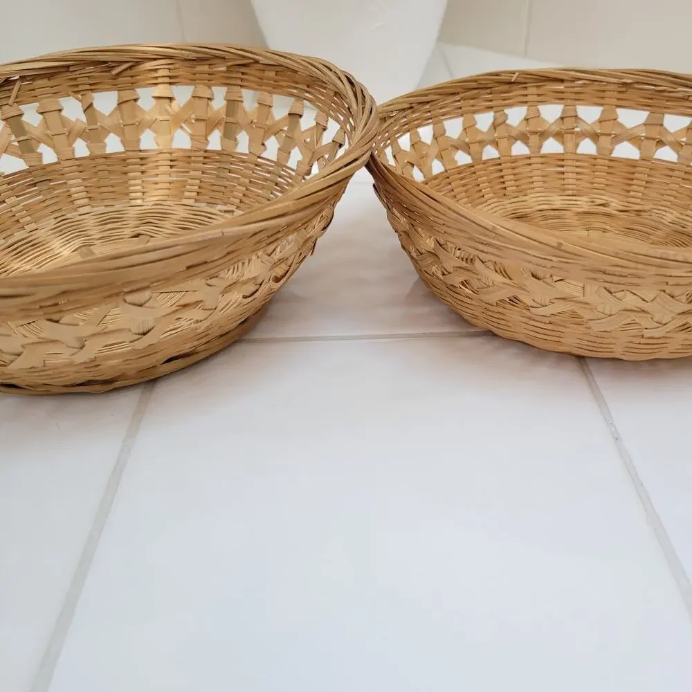 Set of Two Wicker Baskets for Wall Hanging or Display, 8.5
